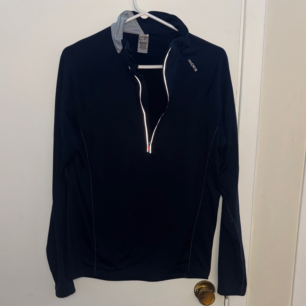 Men's Navy Thermal Base Layer Long Sleeve with Half-Zip by Inovik